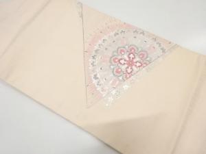 重ね色紙に華紋　刺繍　名古屋帯